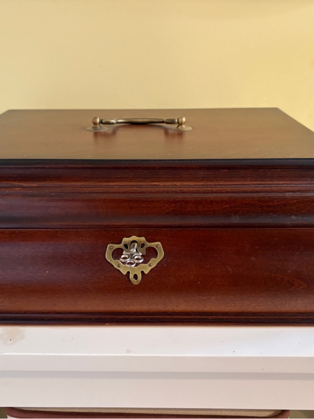 Bombay Company Cherry Wooden Jewelry Box with Lock